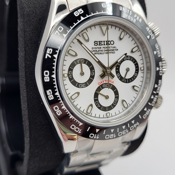 New 39.5mm Seiko Mod "Seitona" Quartz Chrono Panda - Picture 3 of 7